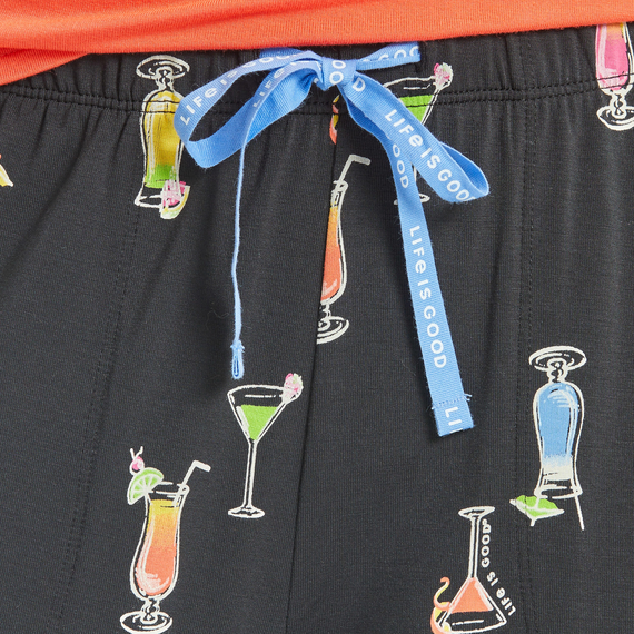 Life is Good Women's Lightweight Sleep Pant - Martini and Cocktail Pattern