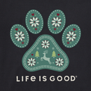 Life is Good Women's Long Sleeve Snuggle Up Sleep Tee - Holiday Paw