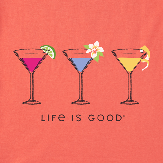 Life is Good Women's Lightweight Sleep Tee - Trio of Martinis