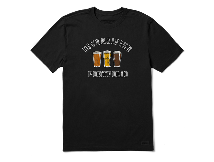 Life is Good Men's Crusher Tee - Diversified Portfolio Beer