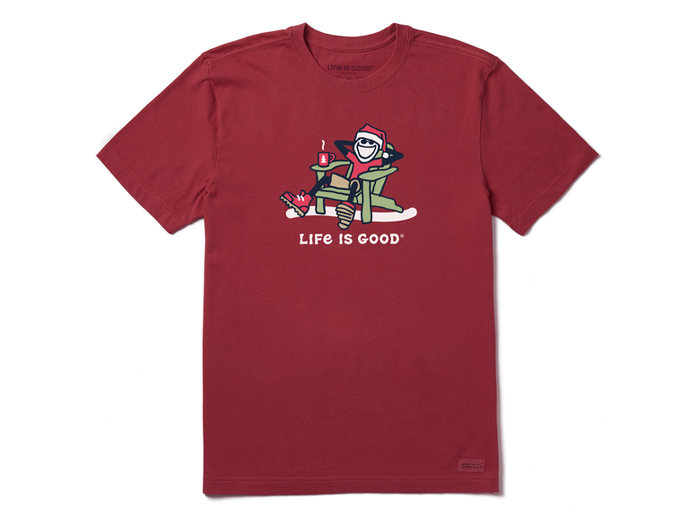 Life is Good Men's Crusher Tee - Santa Jake Adirondack