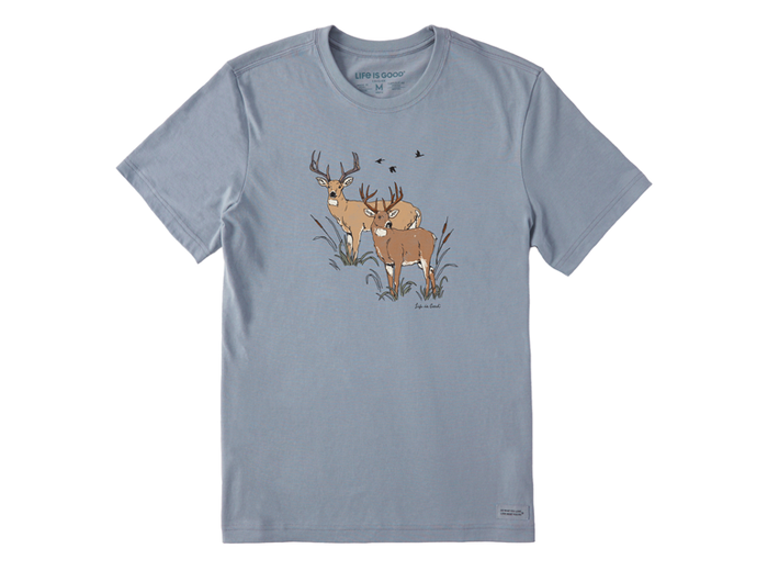 Life is Good Men's Crusher Tee - Relaxed Deer Friends