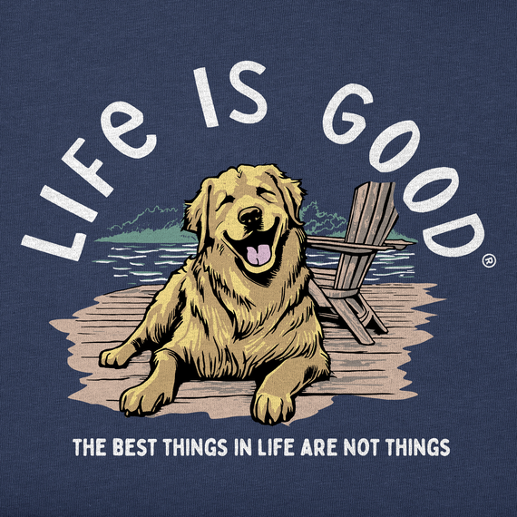 Life is Good Men's Crusher Tee - Best Things Golden Dock