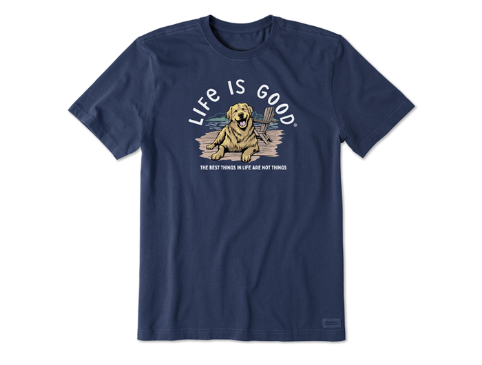 Life is Good Men's Crusher Tee - Best Things Golden Dock