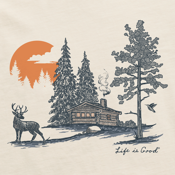 Life is Good Men's Crusher Tee - Fineline Deer