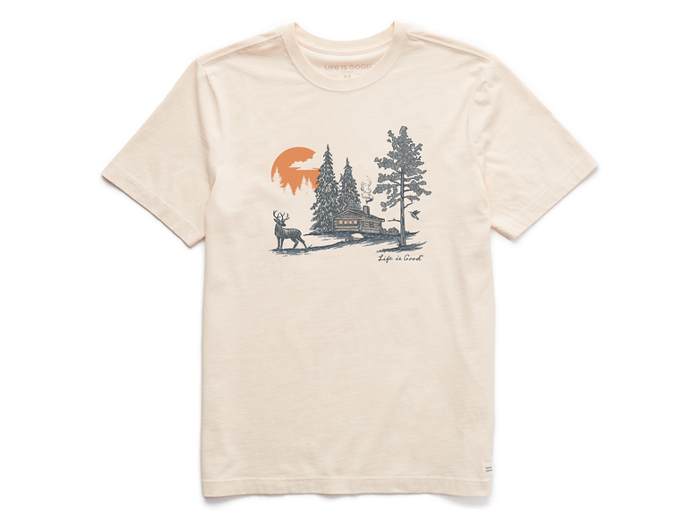 Life is Good Men's Crusher Tee - Fineline Deer