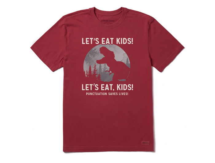 Life is Good Men's Crusher Tee - T-Rex Eat Kids