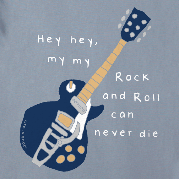 Life is Good Men's Crusher Tee - Guitar Rock & Roll Can Never Die