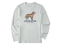 Life is Good Men's Long Sleeve Crusher Tee - Stay True Dog