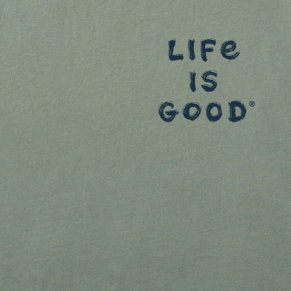 Life is Good Men's Long Sleeve Crusher Tee - Jake and Rocket Good Day Sketch