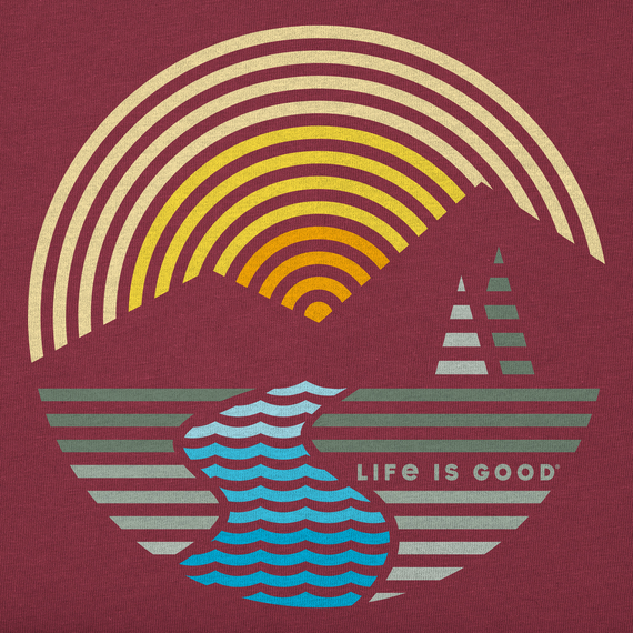 Life is Good Men's Long Sleeve Crusher Tee - Linear Mountain