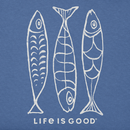Life is Good Men's Long Sleeve Crusher Tee - Three Fish Sketch