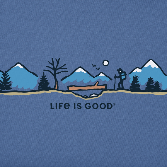 Life is Good Men's Long Sleeve Crusher Tee - Log Bridge Hike Vista