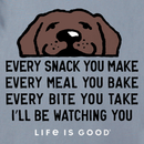 Life is Good Men's Crusher Lite Tee - I'll Be Watching You Chocolate Lab