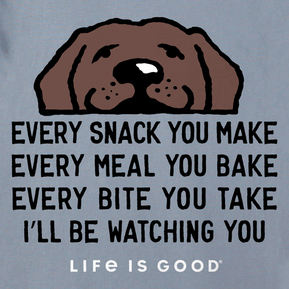 Life is Good Men's Crusher Lite Tee - I'll Be Watching You Chocolate Lab