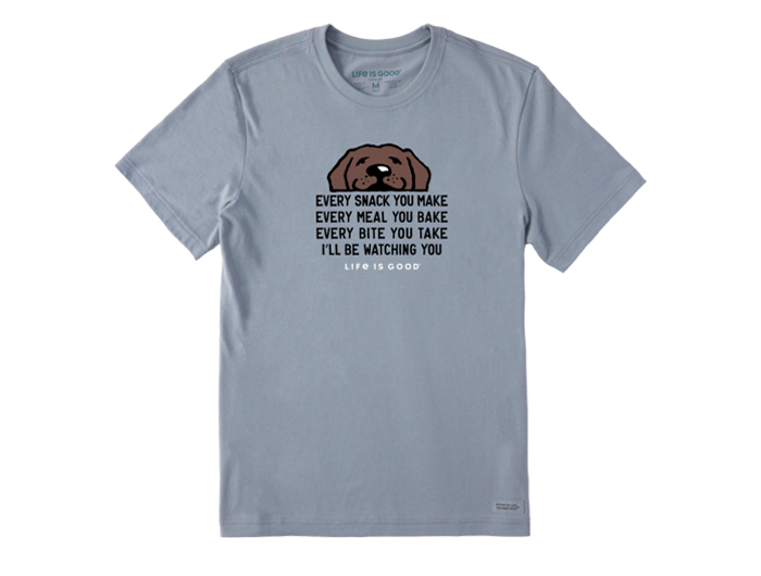 Life is Good Men's Crusher Lite Tee - I'll Be Watching You Chocolate Lab