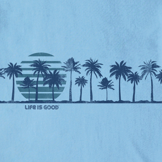 Life is Good Men's Crusher Lite Tee - Retro Sun Palm Landscape