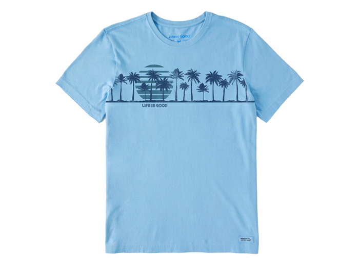 Life is Good Men's Crusher Lite Tee - Retro Sun Palm Landscape