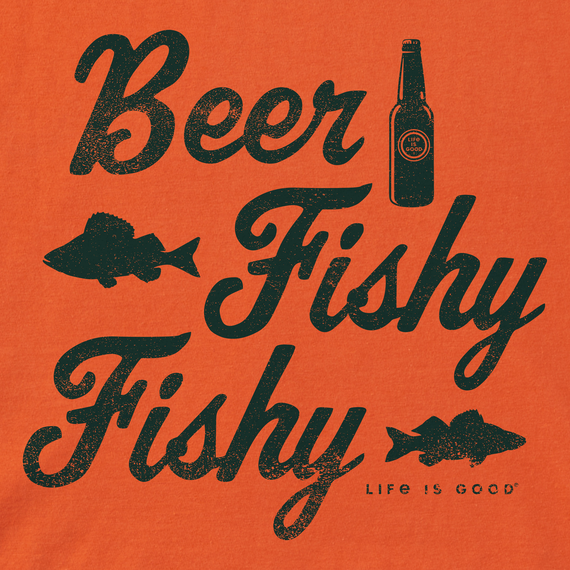 Life is Good Men's Crusher Lite Tee - Beer Fishy Fishy