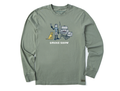 Life is Good Men's Long Sleeve Crusher Lite - Jake and Rocket Smoke Show