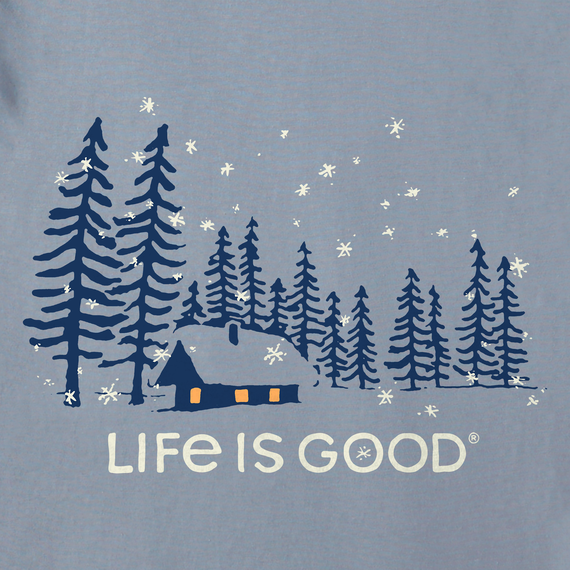 Life is Good Men's Long Sleeve Crusher Lite - Snowy Evening