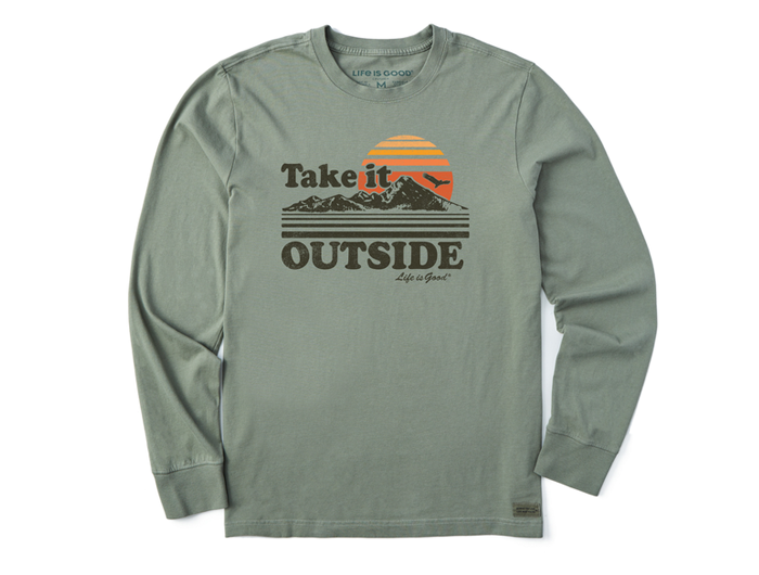 Life is Good Men's Long Sleeve Crusher Lite - Take It Outside Retro