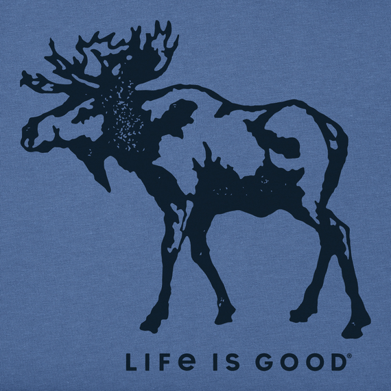 Life is Good Men's Long Sleeve Crusher Lite - Simple Moose