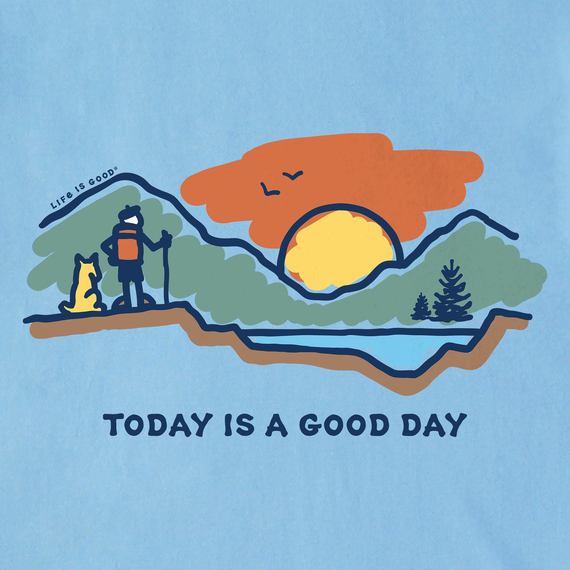 Life is Good Men's Long Sleeve Crusher Lite - Today is a Good Day Mountain Hike