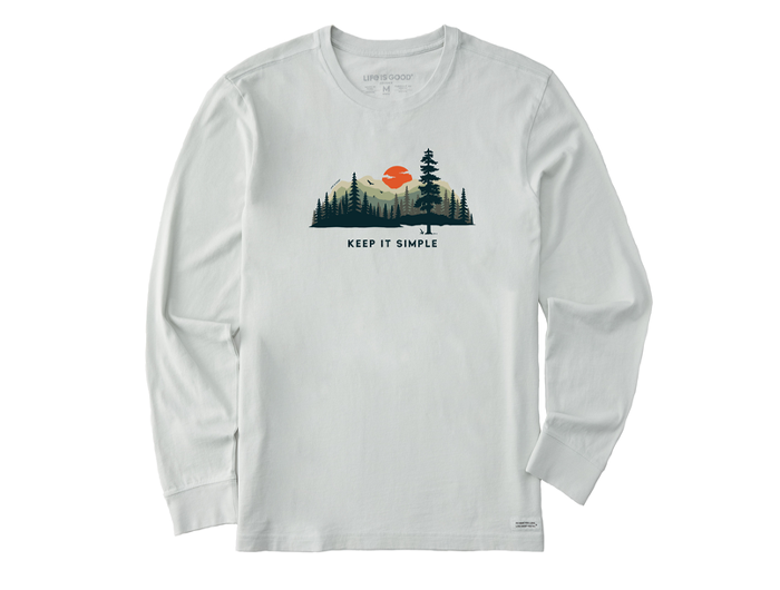 Life is Good Men's Long Sleeve Crusher Lite - Keep It Simple Evergreen Silo