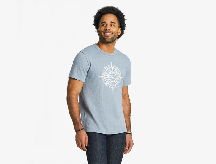 Life is Good Men's Textured Slub Tee - Positive Compass