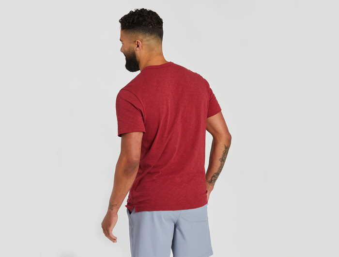 Life is Good Men's Textured Slub Tee - Retro Mountainscape