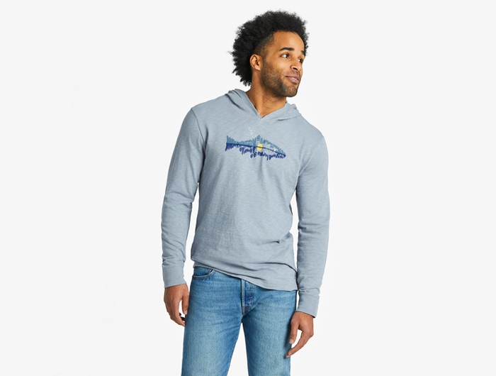 Life is Good Men's Textured Slub Hoodie - Fishscape