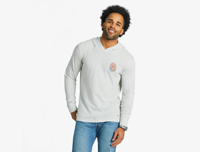 Life is Good Men's Textured Slub Hoodie - Keep Your Sunny Side Up