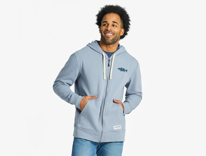 Life is Good Men's Simply True Fleece Zip Hoodie - Fish More Truck