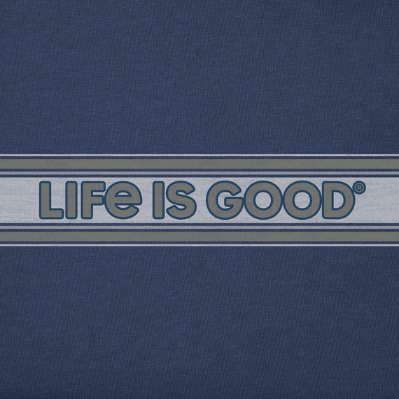 Life is Good Men's Simply True Fleece Crew - LIG Stripes on Stripes