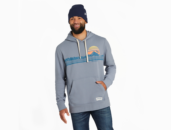 Life is Good Men's Simply True Fleece Hoodie - Retro Mountainscape