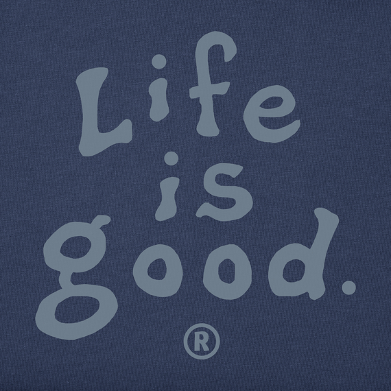 Life is Good Men's Simply True Fleece Hoodie - LIG Vintage Wordmark Stacked