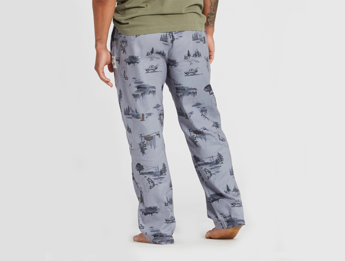 Life is Good Men's Classic Sleep Pant - Outdoor Fishing Landscape Pattern