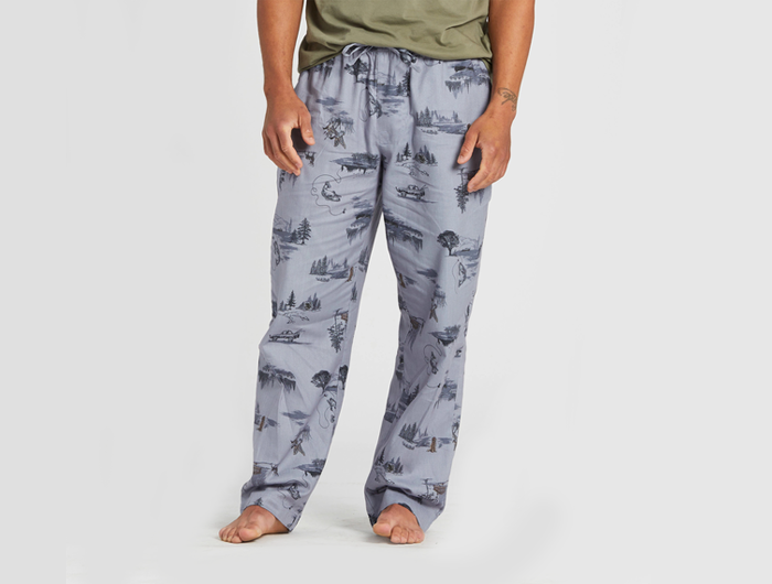 Life is Good Men's Classic Sleep Pant - Outdoor Fishing Landscape Pattern