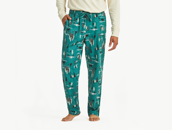 Life is Good Men's Classic Sleep Pant - Winter Woodland Pattern