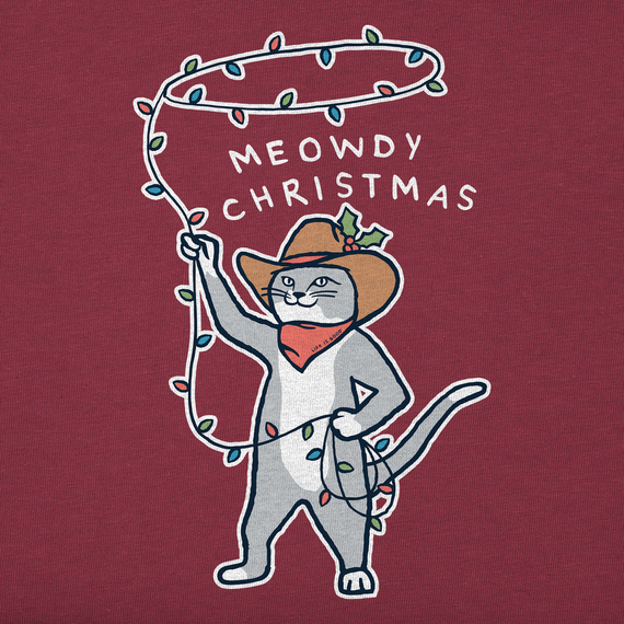 Life is Good Kids' Crusher Tee - Meowdy Christmas Lights