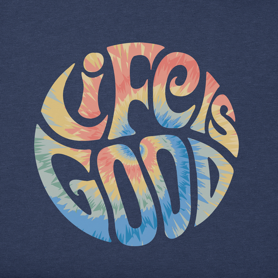 Life is Good Kids' Simply True Fleece Crew - Groovy Tie Dye LIG