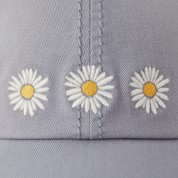 Life is Good Sunwashed Chill Cap - Three Painted Daisies