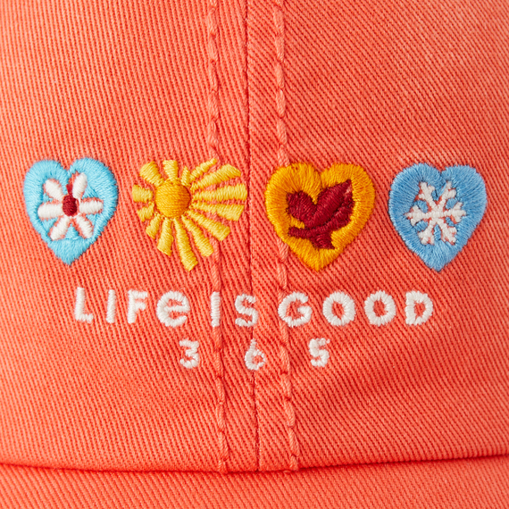 Life is Good Sunwashed Chill Cap - 365 Hearts