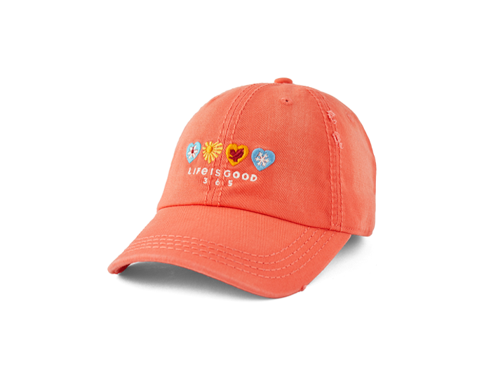 Life is Good Sunwashed Chill Cap - 365 Hearts