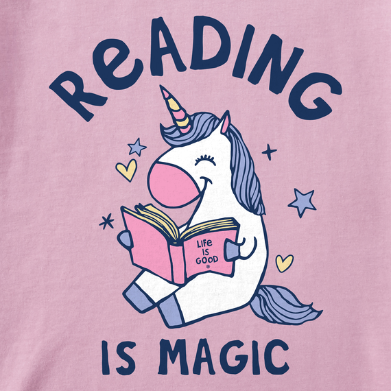 Life is Good Toddler Crusher Tee - Reading is Magic Unicorn