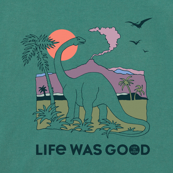 Life is Good Kid's Long Sleeve Crusher Tee - Dinosaur Life Was Good