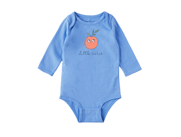 Life is Good Infant Long Sleeve Crusher Baby Bodysuit - Little Cutie