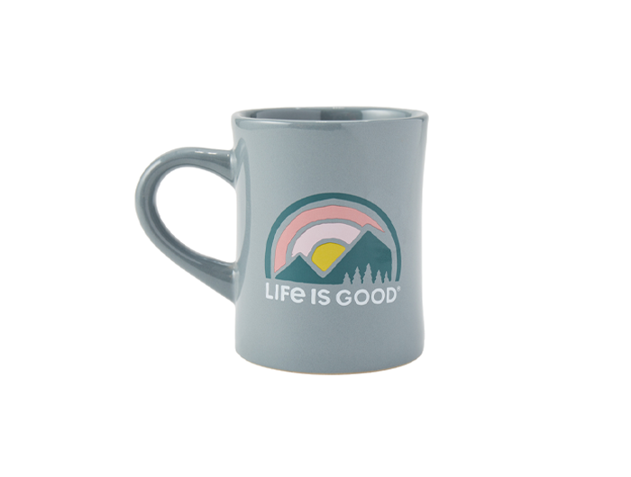 Life is Good Diner Mug - LIG Sunset Mountains