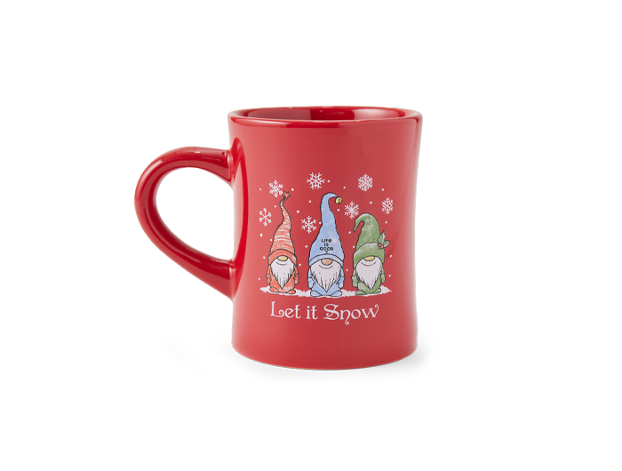 Life is Good Diner Mug - Let It Snow Gnomes